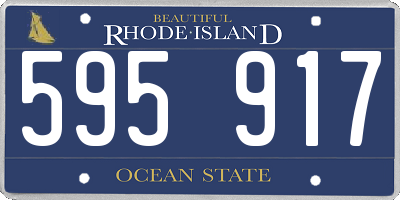 RI license plate 595917