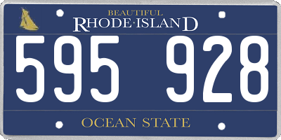 RI license plate 595928