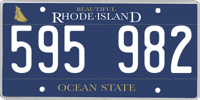 RI license plate 595982