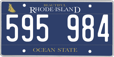 RI license plate 595984