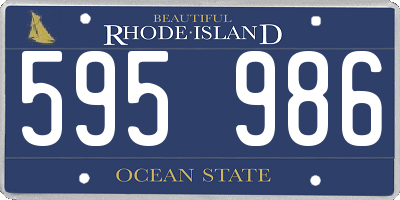 RI license plate 595986