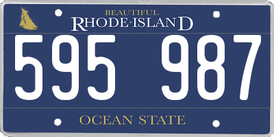 RI license plate 595987