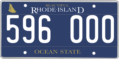 RI license plate 596000
