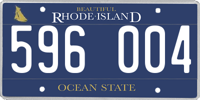 RI license plate 596004
