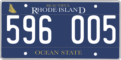 RI license plate 596005