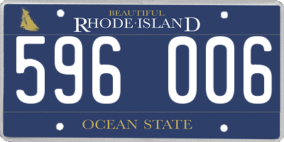 RI license plate 596006