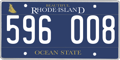 RI license plate 596008