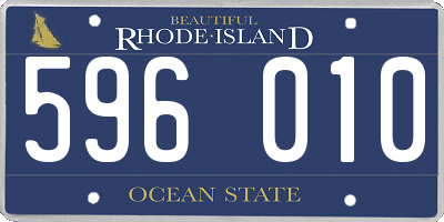 RI license plate 596010