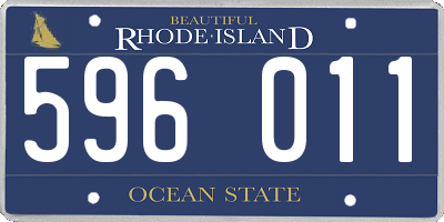 RI license plate 596011