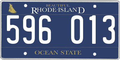 RI license plate 596013