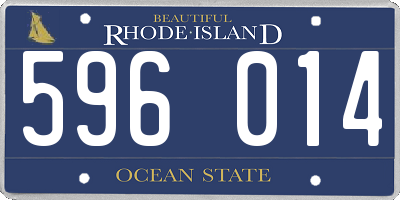 RI license plate 596014