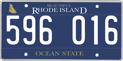 RI license plate 596016