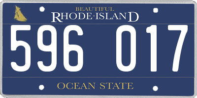 RI license plate 596017