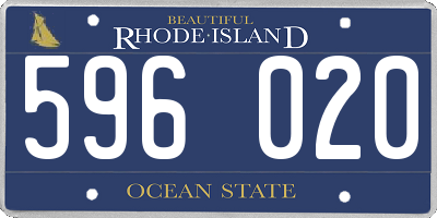 RI license plate 596020