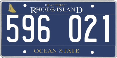 RI license plate 596021