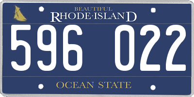 RI license plate 596022