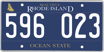 RI license plate 596023