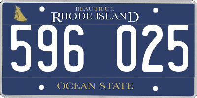 RI license plate 596025