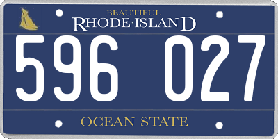 RI license plate 596027