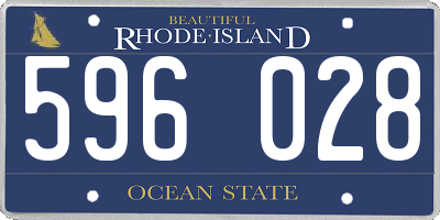 RI license plate 596028