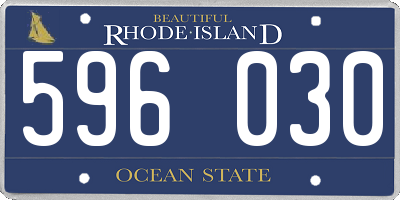 RI license plate 596030
