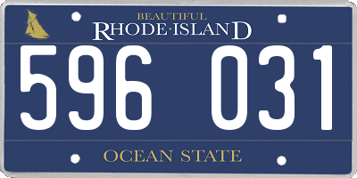 RI license plate 596031