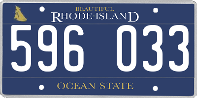 RI license plate 596033