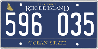 RI license plate 596035