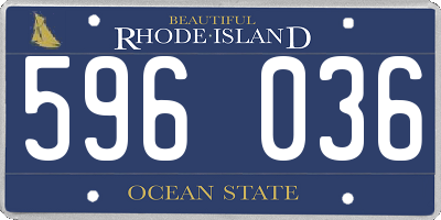 RI license plate 596036