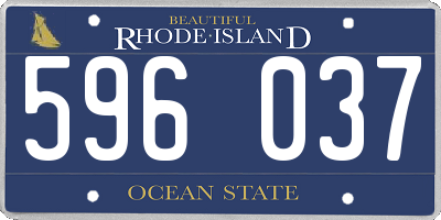 RI license plate 596037