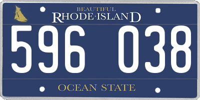 RI license plate 596038