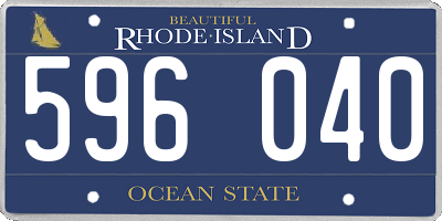 RI license plate 596040