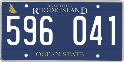 RI license plate 596041