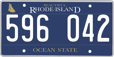 RI license plate 596042
