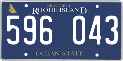 RI license plate 596043