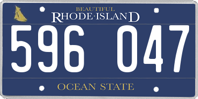 RI license plate 596047