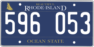 RI license plate 596053