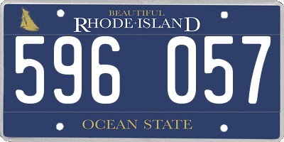 RI license plate 596057