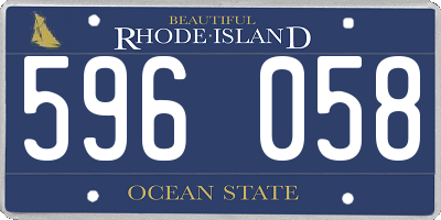 RI license plate 596058