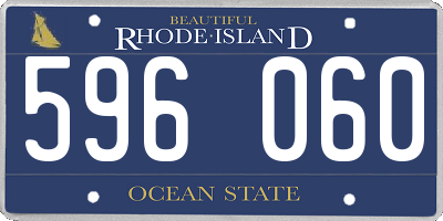 RI license plate 596060