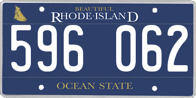 RI license plate 596062