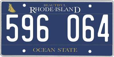 RI license plate 596064