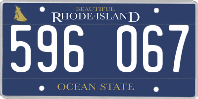 RI license plate 596067