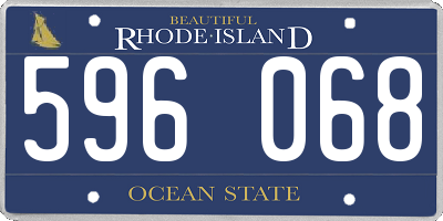 RI license plate 596068