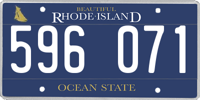 RI license plate 596071