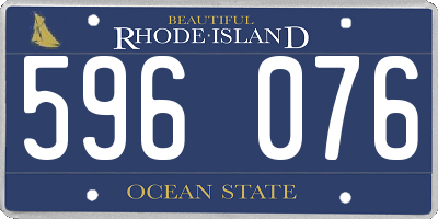 RI license plate 596076
