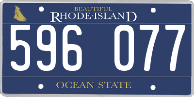 RI license plate 596077