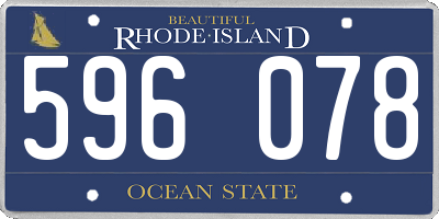 RI license plate 596078