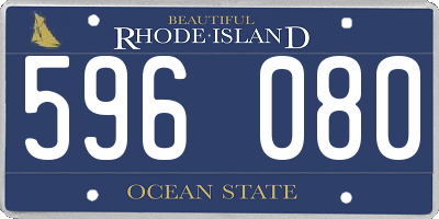 RI license plate 596080