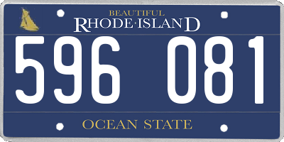 RI license plate 596081
